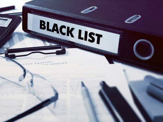 CDCROP: Blacklist Book (Shutterstock)