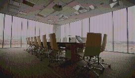roundtable, table, conference table, desk, chairs, office