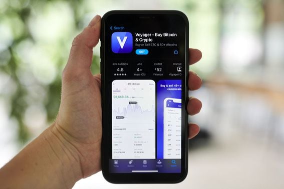 The Voyager Digital app (Gabby Jones/Bloomberg)