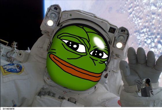 The Pepe the Frog meme has been appropriated by memecoin traders. (Pepecoin's Twitter account)
