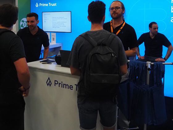 The Prime Trust booth at Consensus 2022 (Danny Nelson/CoinDesk)