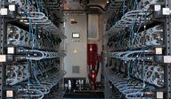 Bitmain Antminer S19 Hydro mining rigs. (Eliza Gkritsi/CoinDesk)