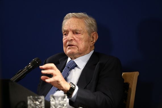 George Soros, founder of Soros Fund Management LLC, speaks at an event at the World Economic Forum (WEF) in Davos, Switzerland, on Thursday, Jan. 23, 2020.