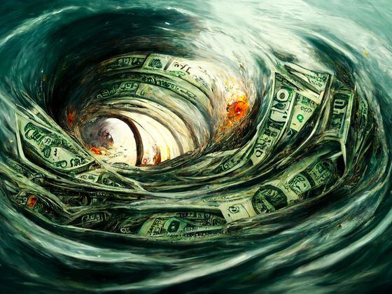 DO NOT USE: CDCROP: AI Artwork Whirlpool of Money Cash (Midjourney/CoinDesk)