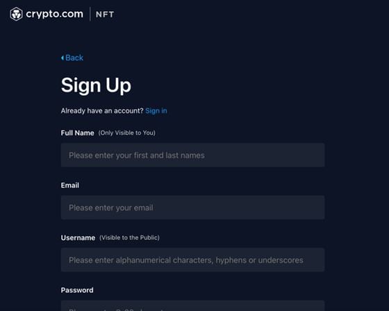 Crypto.com sign up steps - 1 (Crypto.com)