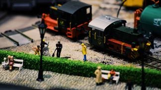 Miniature train man