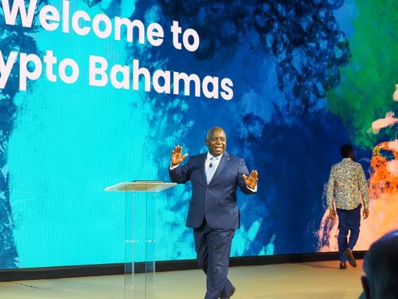 Bahamas Prime Minister Philip Davis opened the event. (Danny Nelson/CoinDesk)