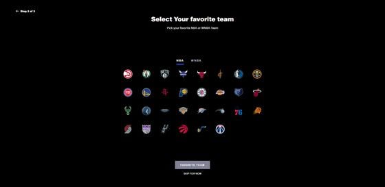 Favorite team (NBA Top Shot)