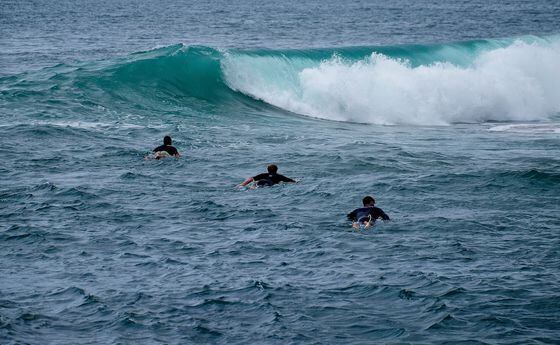 Ocean, Surfers, Waves