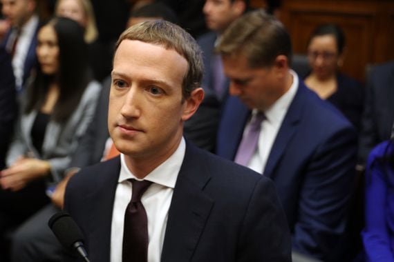 Facebook CEO Mark Zuckerberg during testimony about the Libra digital currency project before the House Financial Services Committee on October 23, 2019.