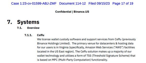 A Binance.US custody policy filed by the SEC appears to contradict CZ's claim