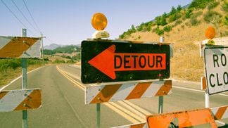 detour, sign