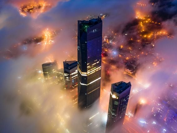 Local landmark of Qingdao cityscape in the mist, Qingdao City, Shandong Province, China (Cheunghyo, Getty Images)
