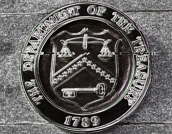 U.S. Treasury Department seal (Bill Perry/Shutterstock, modified by CoinDesk)