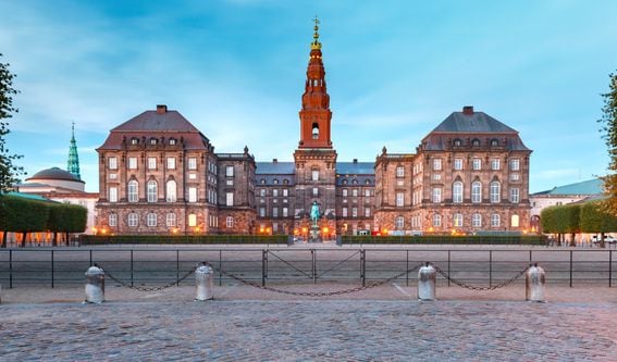 Christiansborg, palace and government building, the seat of parliament, in central Copenhagen, capital of Denmark.