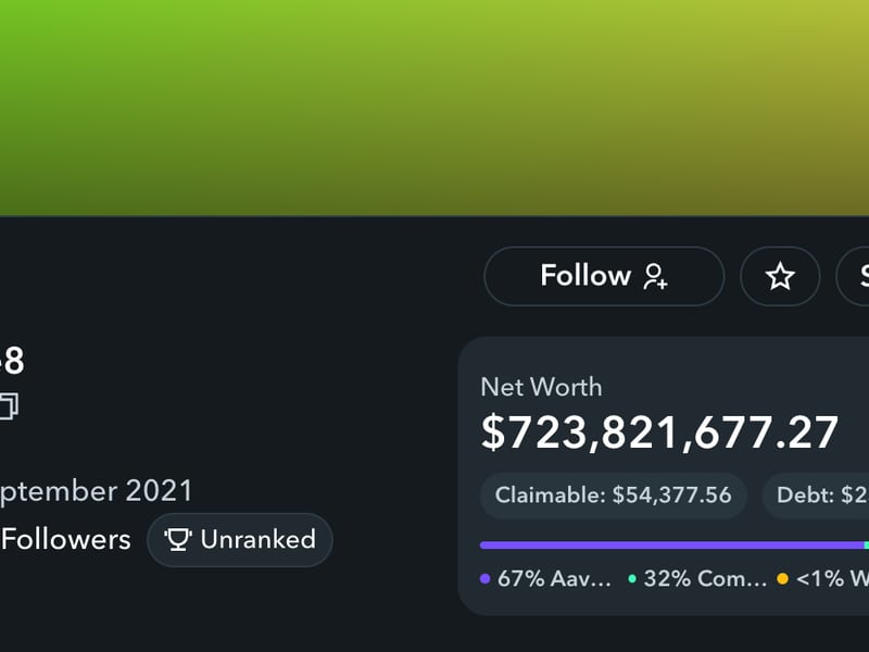 Celsius owes $235 million in stablecoins to Aave and Compound, collateralized by $950 million of various digital assets. (Zapper)