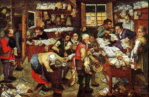 Pieter_Brueghel_the_Younger,_'Paying_the_Tax_(The_Tax_Collector)'_oil_on_panel,_1620-1640._USC_Fisher_Museum_of_Art