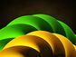 Green and orange spiral as abstract object on the dark background, representing Ethereum layer 2. (vlastas/iStock/Getty Images Plus)