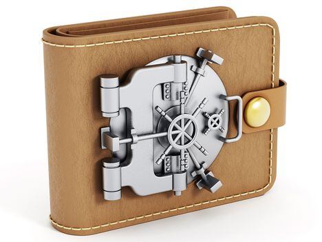 CDCROP: Leather wallet with metal vaulted door (Getty Images)