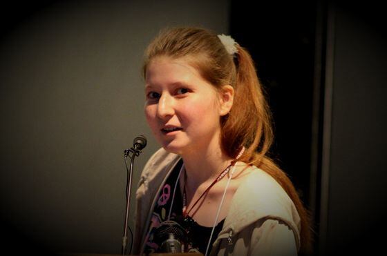 Alexandra Elbakyan, the woman behind SciHub, at a conference at Harvard in 2010.