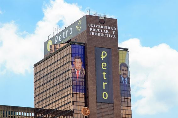 Petro poster on a building (CoinDesk archives)