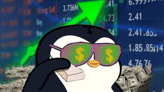 Pudgy Penguin NFT (Via Pudgy Penguin Meme Generator, modified by CoinDesk)