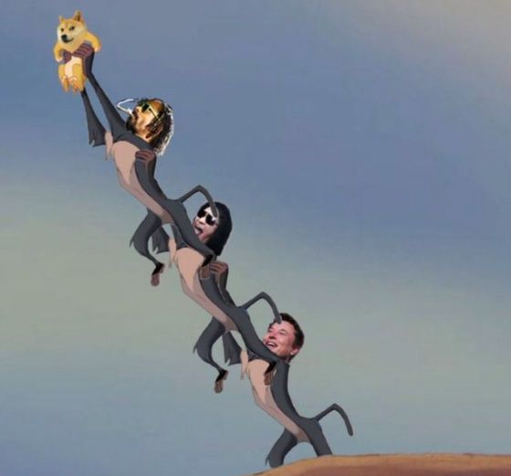 Circle of life, or ladder of DOGE? Elon Musk, reportedly the world's richest man, tweeted this Lion King-inspired image over the weekend. 