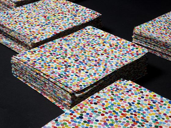 The project involves 10,000 originals, each with a different array of dots.