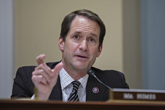 Rep. Jim Himes (D-Conn.) introduced a provision allowing the Treasury Secretary to block certain financial transactions to a bill aimed at spurring competition with China. (Al Drago/Bloomberg via Getty Images)