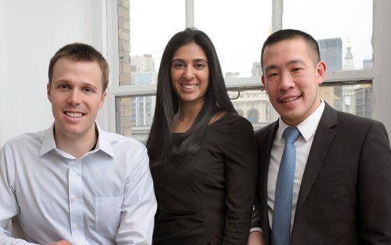 LedgerX co-founders Zach Dexter (left), Juthica Chou and Paul Chou image via CoinDesk archives