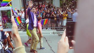 Canadian Prime Minister Justin Trudeau at a 2017 Pride Parade (Joy Real/Unsplash)
