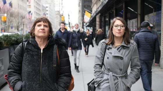 Judy Katzman and Cindy Zimmerman in New York City. (Image via CoinDesk video)