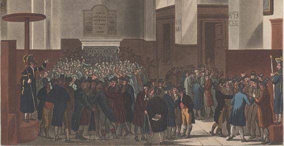 Stock Exchange, 1809 by Thomas Rowlandson via Metropolitan Museum of Art