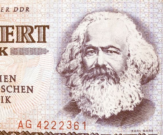Karl Marx, East German banknote