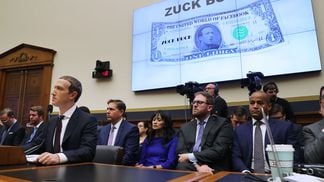 Facebook CEO Mark Zuckerberg testifies before the House Financial Services Committee on Capitol Hill October 23, 2019, about Facebook's proposed cryptocurrency, libra. 