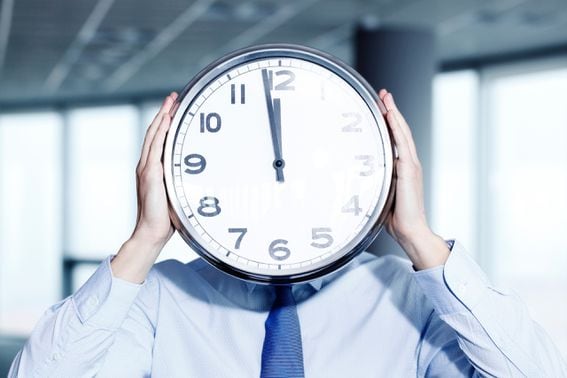 clock head office work time deadline