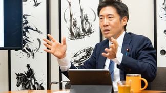 Akihisa Shiozaki, a member of Japan's House of Representatives, is leading a team that is helping form policies for Web3. (Okonogi Airi)