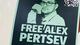 Free Alex Pertsev poster spotted outside the courthouse (Jack Schickler/CoinDesk)