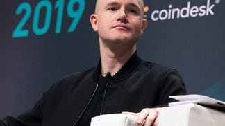 Coinbase CEO and co-founder Brian Armstrong speaks at Consensus 2019. (CoinDesk)