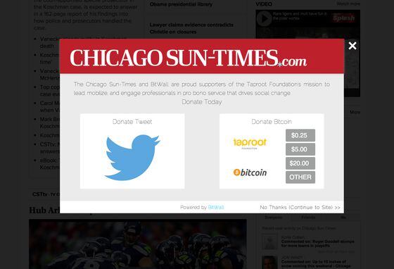 Chicago Sun-Times bitcoin paywall