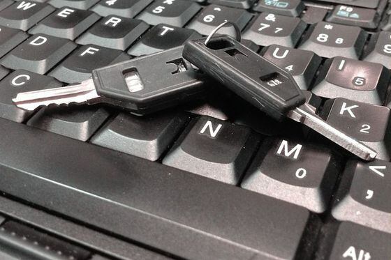 Keys on keyboard, scam