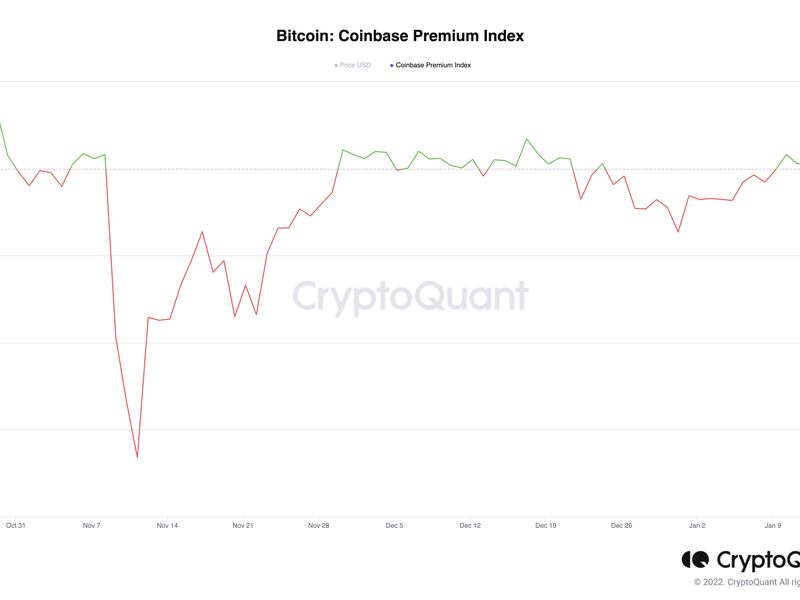 Bitcoin traded at a premium on Coinbase relative to Binance. (CryptoQuant)
