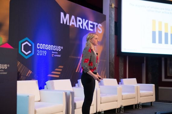 Chainalysis Director of Research Kim Grauer speaks at Consensus 2019. (CoinDesk archives)