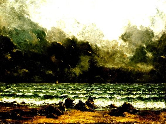 Clouds have suddenly appeared on ether's price chart, darkening the outlook. (Gustave Courbet/Metropolitan Museum of Art, modified by CoinDesk)