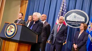 Federal officials announced the various actions against Binance on Tuesday. (Jesse Hamilton/CoinDesk)