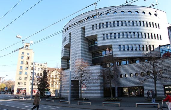 Part of the BIS headquarters, the Botta Building in Basel 