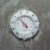 Ice covered thermometer, close-up