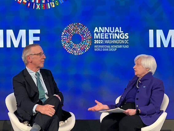 CDCROP: U.S. Treasury Secretary Janey Yellen at the International Monetary Fund's (IMF) annual meeting 2022 in Washington D.C. (Helene Braun)