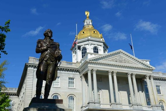 New Hampshire State House image via Shutterstock