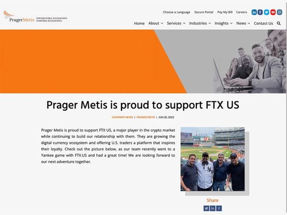 The now-deleted Prager Metis post retrieved from Google's search cache at press time. (pragermetis.com)